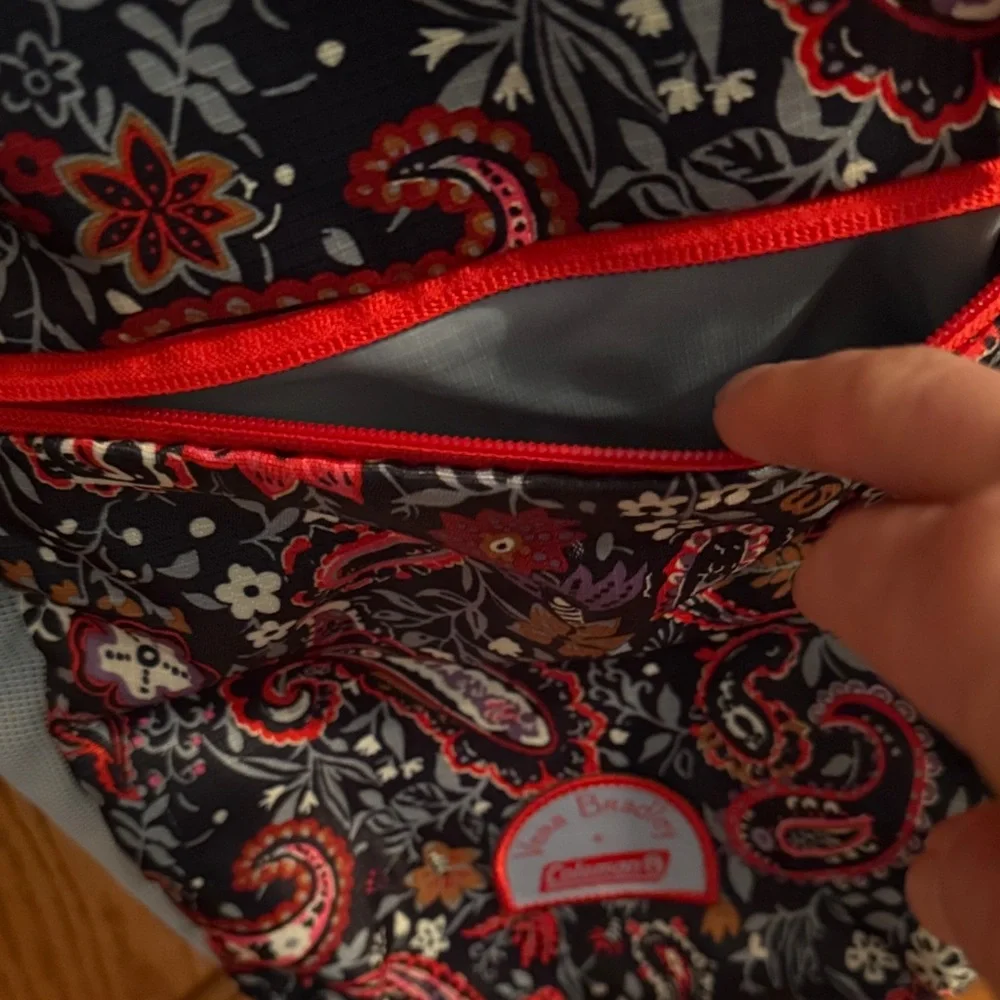 Vera Bradley Coleman Black and Red Paisley Backpack - Picture 8 of 8